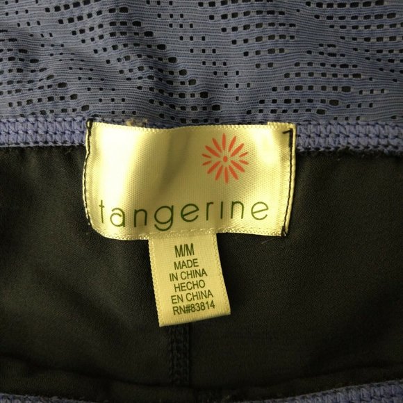 Tangerine Activewear Capri Leggings Pants Stretch Insert Mesh Panel Gray Size M - Picture 6 of 8